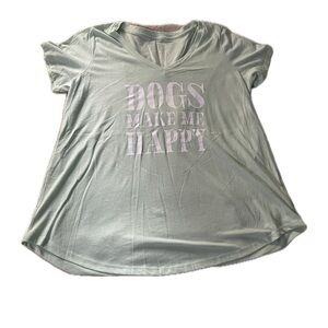 Mint Colored Tshirt “Dogs Make Me Happy”